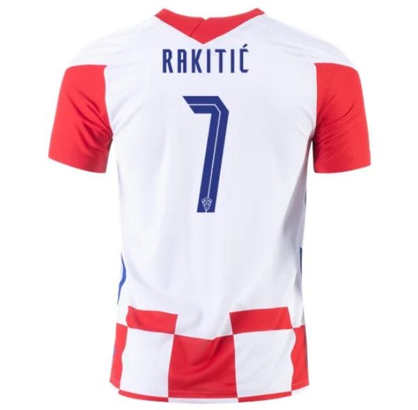 2020 EURO Croatia Home Kit Soccer Jersey IVAN RAKITIĆ #7